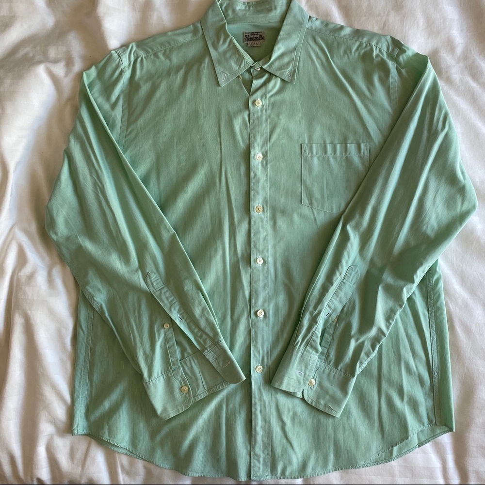 J. Crew light green button down shirt XL